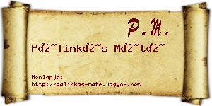 Pálinkás Máté névjegykártya